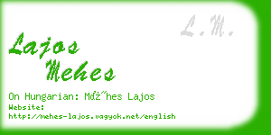lajos mehes business card